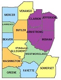 Armstrng,Jffrsn,Clarion,Indiana Counties Location Hint